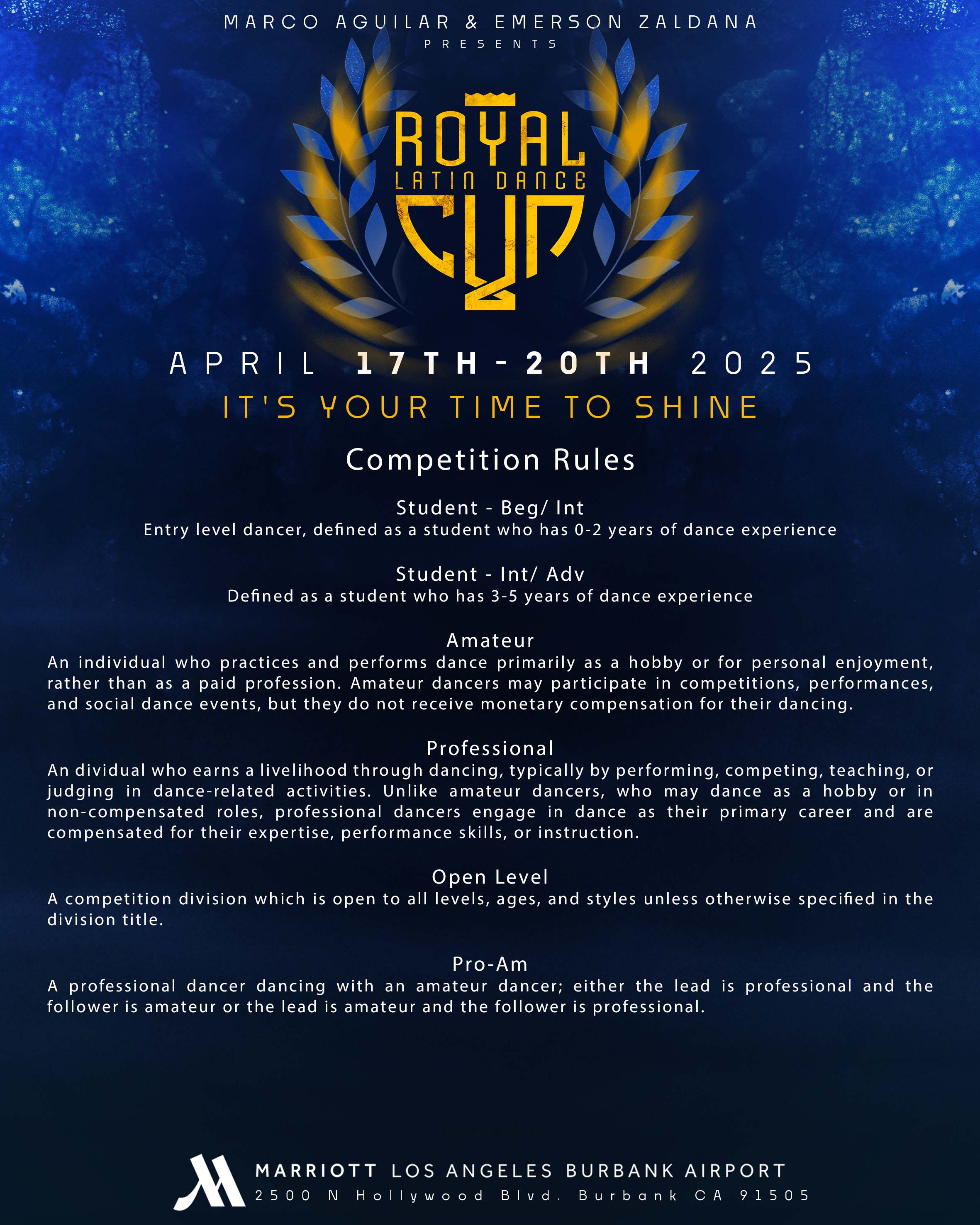 Competition Definitions - Detailed rules for couples, tricks, timing, and team categories